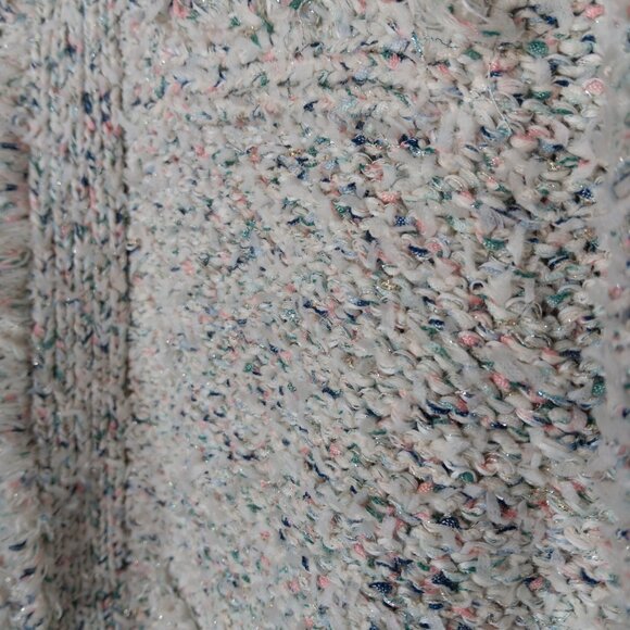 The Fold London Varena Tweed Knit Open Cardigan Cotton Viscose Metallic Speckled - Picture 3 of 15